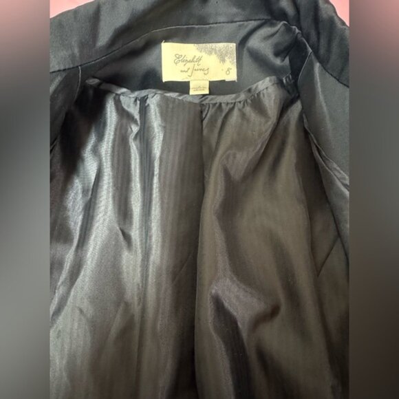 Elizabeth And James Satin Blazer With Zipper Back Black - Picture 6 of 7
